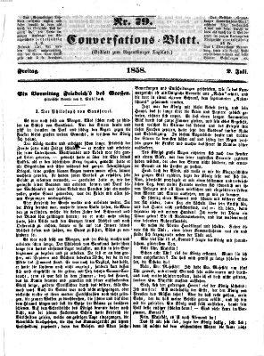 Regensburger Conversations-Blatt (Regensburger Tagblatt) Freitag 2. Juli 1858