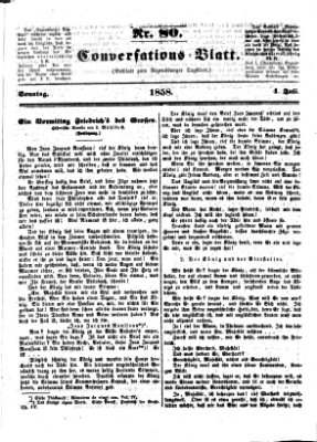 Regensburger Conversations-Blatt (Regensburger Tagblatt) Sonntag 4. Juli 1858