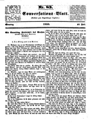 Regensburger Conversations-Blatt (Regensburger Tagblatt) Sonntag 11. Juli 1858