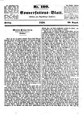 Regensburger Conversations-Blatt (Regensburger Tagblatt) Freitag 20. August 1858