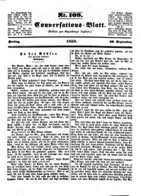 Regensburger Conversations-Blatt (Regensburger Tagblatt) Freitag 10. September 1858