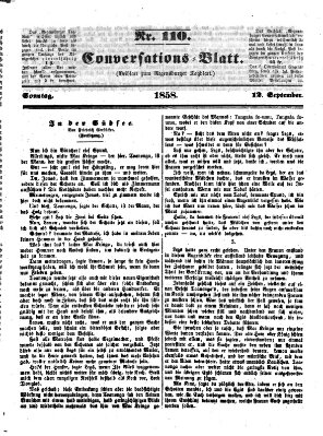 Regensburger Conversations-Blatt (Regensburger Tagblatt) Sonntag 12. September 1858