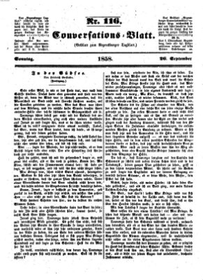 Regensburger Conversations-Blatt (Regensburger Tagblatt) Sonntag 26. September 1858