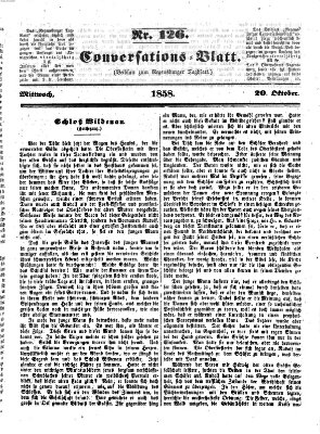 Regensburger Conversations-Blatt (Regensburger Tagblatt) Mittwoch 20. Oktober 1858