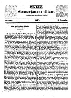 Regensburger Conversations-Blatt (Regensburger Tagblatt) Mittwoch 3. November 1858