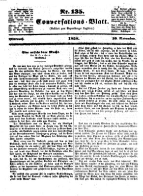 Regensburger Conversations-Blatt (Regensburger Tagblatt) Mittwoch 10. November 1858