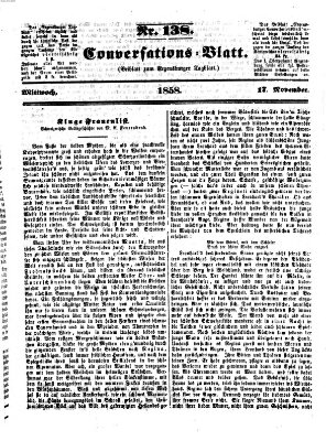 Regensburger Conversations-Blatt (Regensburger Tagblatt) Mittwoch 17. November 1858