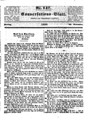 Regensburger Conversations-Blatt (Regensburger Tagblatt) Freitag 26. November 1858