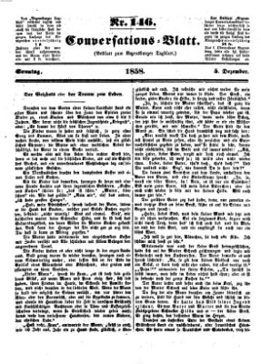 Regensburger Conversations-Blatt (Regensburger Tagblatt) Sonntag 5. Dezember 1858