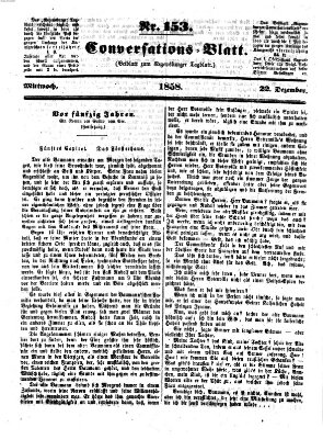 Regensburger Conversations-Blatt (Regensburger Tagblatt) Mittwoch 22. Dezember 1858