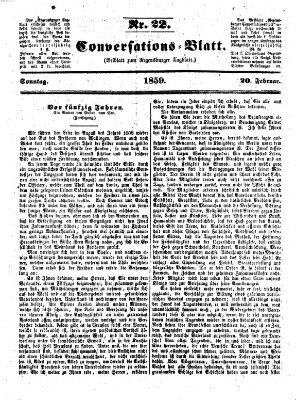 Regensburger Conversations-Blatt (Regensburger Tagblatt) Sonntag 20. Februar 1859