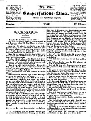 Regensburger Conversations-Blatt (Regensburger Tagblatt) Sonntag 27. Februar 1859