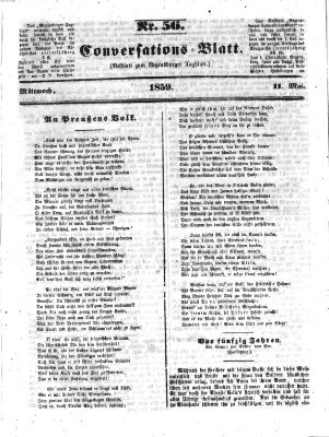 Regensburger Conversations-Blatt (Regensburger Tagblatt) Mittwoch 11. Mai 1859