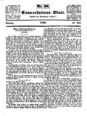 Regensburger Conversations-Blatt (Regensburger Tagblatt) Sonntag 15. Mai 1859