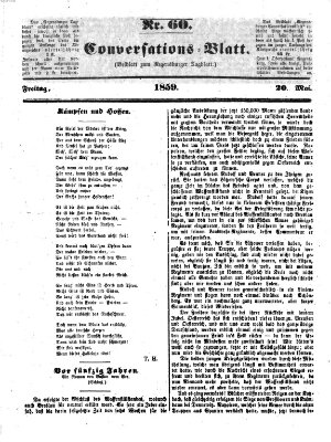 Regensburger Conversations-Blatt (Regensburger Tagblatt) Freitag 20. Mai 1859