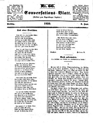 Regensburger Conversations-Blatt (Regensburger Tagblatt) Freitag 3. Juni 1859