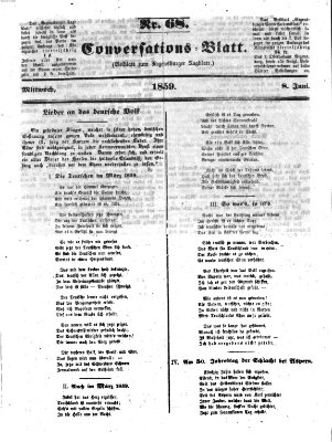 Regensburger Conversations-Blatt (Regensburger Tagblatt) Mittwoch 8. Juni 1859