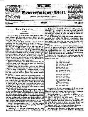 Regensburger Conversations-Blatt (Regensburger Tagblatt) Freitag 17. Juni 1859