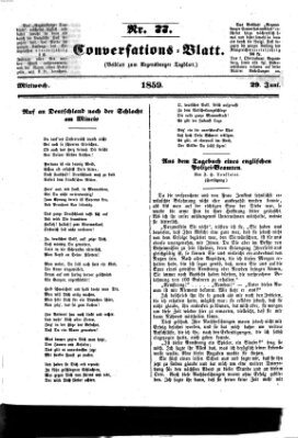 Regensburger Conversations-Blatt (Regensburger Tagblatt) Mittwoch 29. Juni 1859