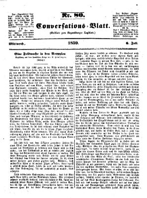 Regensburger Conversations-Blatt (Regensburger Tagblatt) Mittwoch 6. Juli 1859