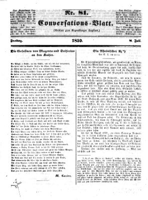 Regensburger Conversations-Blatt (Regensburger Tagblatt) Freitag 8. Juli 1859