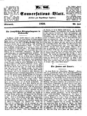 Regensburger Conversations-Blatt (Regensburger Tagblatt) Mittwoch 20. Juli 1859