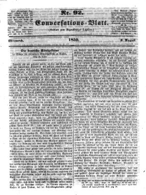 Regensburger Conversations-Blatt (Regensburger Tagblatt) Mittwoch 3. August 1859