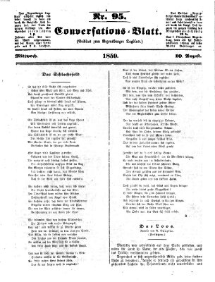 Regensburger Conversations-Blatt (Regensburger Tagblatt) Mittwoch 10. August 1859