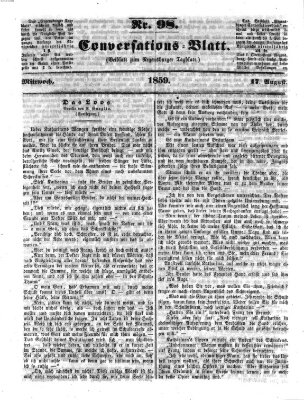 Regensburger Conversations-Blatt (Regensburger Tagblatt) Mittwoch 17. August 1859