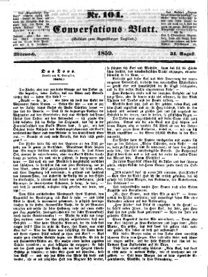 Regensburger Conversations-Blatt (Regensburger Tagblatt) Mittwoch 31. August 1859