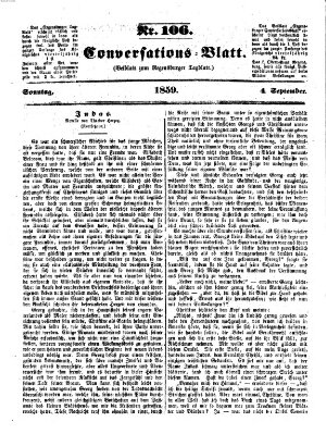 Regensburger Conversations-Blatt (Regensburger Tagblatt) Sonntag 4. September 1859