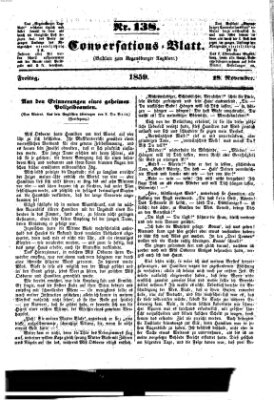 Regensburger Conversations-Blatt (Regensburger Tagblatt) Freitag 18. November 1859