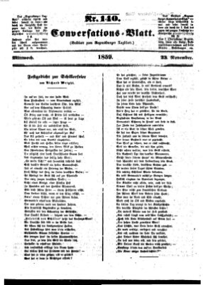 Regensburger Conversations-Blatt (Regensburger Tagblatt) Mittwoch 23. November 1859