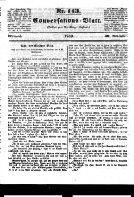 Regensburger Conversations-Blatt (Regensburger Tagblatt) Mittwoch 30. November 1859