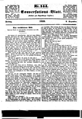 Regensburger Conversations-Blatt (Regensburger Tagblatt) Freitag 2. Dezember 1859