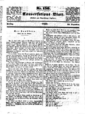 Regensburger Conversations-Blatt (Regensburger Tagblatt) Freitag 16. Dezember 1859