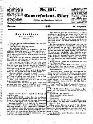 Regensburger Conversations-Blatt (Regensburger Tagblatt) Sonntag 18. Dezember 1859