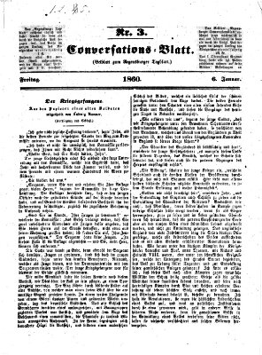 Regensburger Conversations-Blatt (Regensburger Tagblatt) Freitag 6. Januar 1860