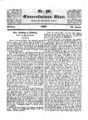 Regensburger Conversations-Blatt (Regensburger Tagblatt) Sonntag 22. Januar 1860