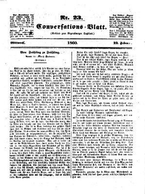 Regensburger Conversations-Blatt (Regensburger Tagblatt) Mittwoch 22. Februar 1860