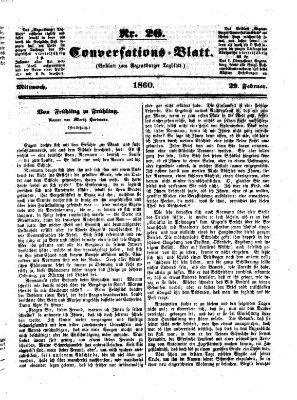 Regensburger Conversations-Blatt (Regensburger Tagblatt) Mittwoch 29. Februar 1860