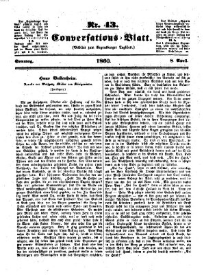 Regensburger Conversations-Blatt (Regensburger Tagblatt) Sonntag 8. April 1860