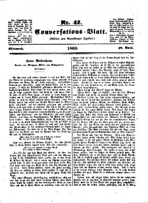 Regensburger Conversations-Blatt (Regensburger Tagblatt) Mittwoch 18. April 1860