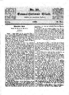 Regensburger Conversations-Blatt (Regensburger Tagblatt) Freitag 27. April 1860