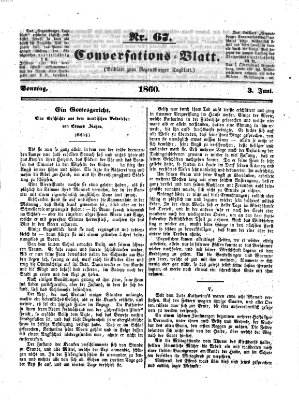 Regensburger Conversations-Blatt (Regensburger Tagblatt) Sonntag 3. Juni 1860