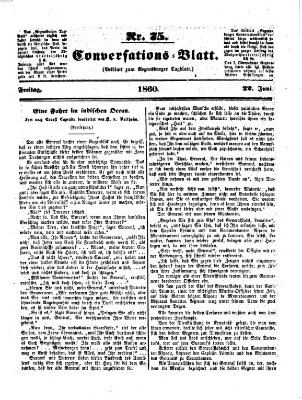 Regensburger Conversations-Blatt (Regensburger Tagblatt) Freitag 22. Juni 1860