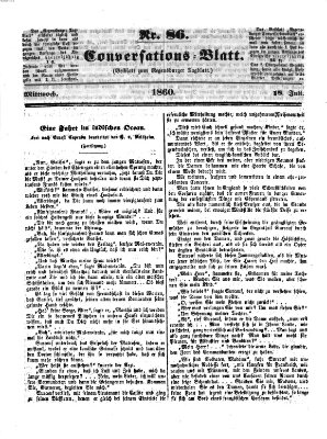 Regensburger Conversations-Blatt (Regensburger Tagblatt) Mittwoch 18. Juli 1860