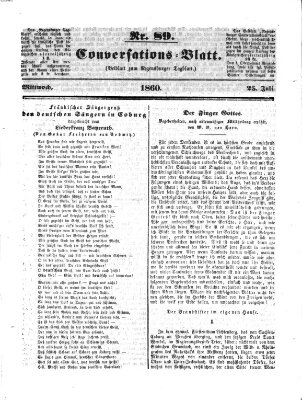 Regensburger Conversations-Blatt (Regensburger Tagblatt) Mittwoch 25. Juli 1860