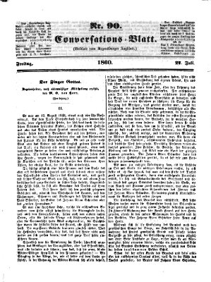 Regensburger Conversations-Blatt (Regensburger Tagblatt) Freitag 27. Juli 1860