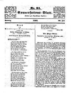 Regensburger Conversations-Blatt (Regensburger Tagblatt) Sonntag 29. Juli 1860